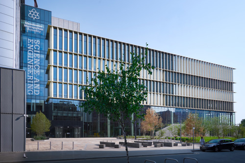 Image shows the exterior of the Manchester Metropolitan University Science & Engineering Centre